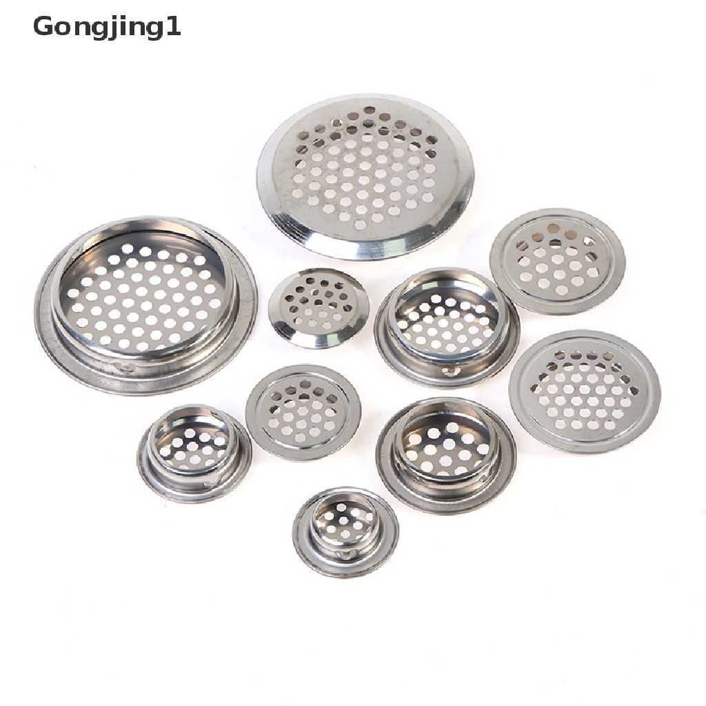 Gongjing1 10pcs / Set Louver Lubang Ventilasi Udara Kabinet Bentuk Bulat Diameter 19mm - 53mm