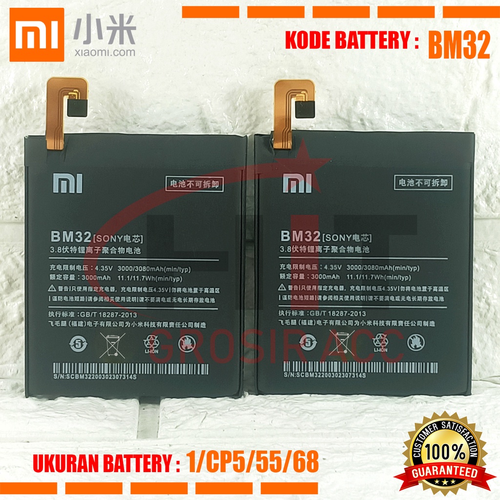 Baterai Battery Original XIAOMI BM32 , BM-32 ( Mi 4 , Mi4 )