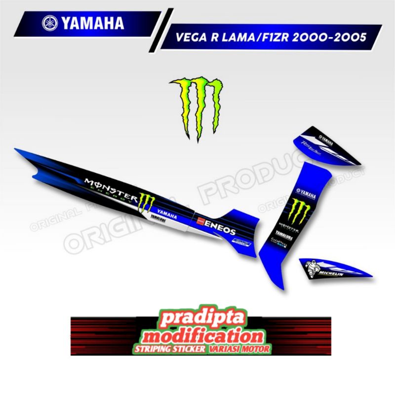 striping variasi Yamaha fiz r/Vega r lama list monster energi