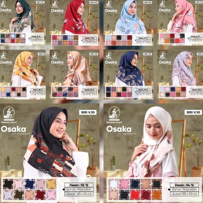 JILBAB UMAMA OSAKA MOTIF HIJAB SEGI EMPAT PRINTED / OSAKA MOTIF UMAMA - RANDOM ACAK HSY339