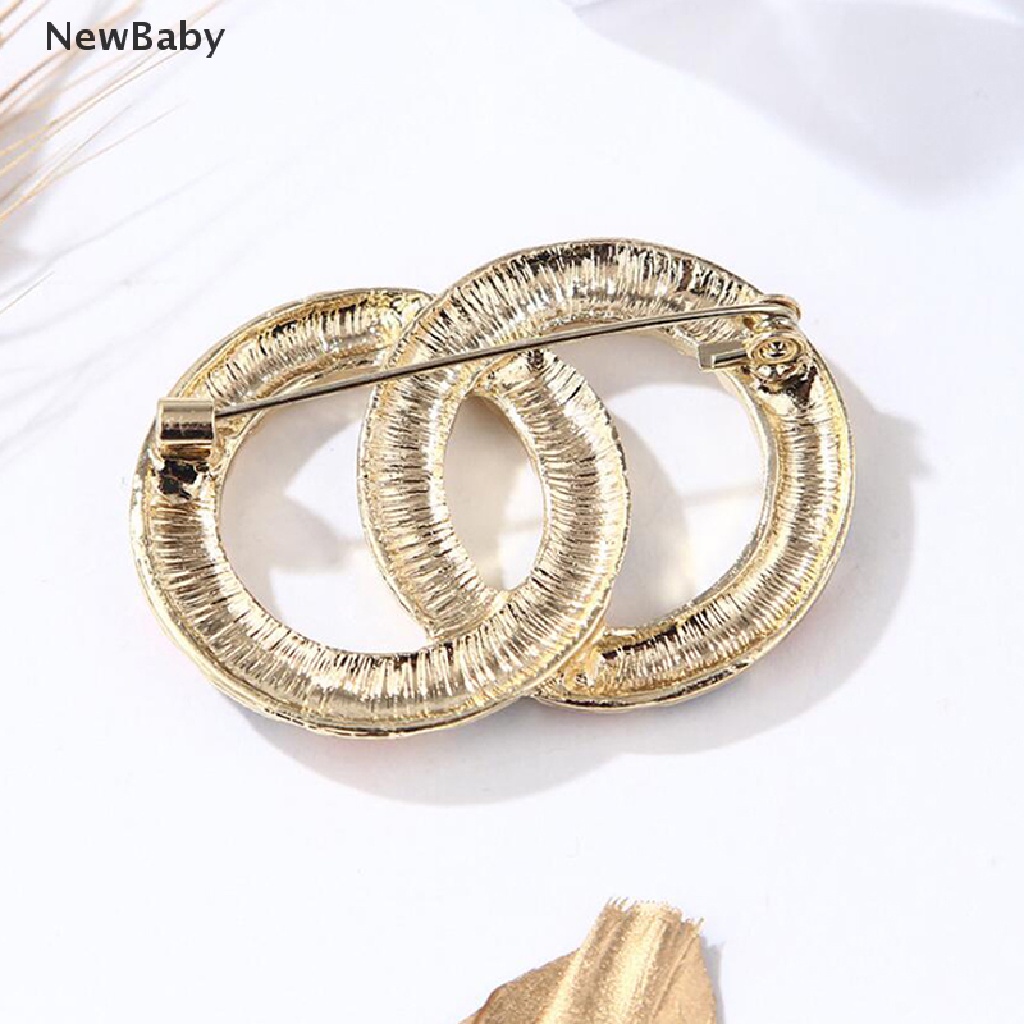 Newbaby Bros Pin Enamel Desain Lingkaran Ganda Hias Mutiara Imitasi Warna Warni Untuk Wanita