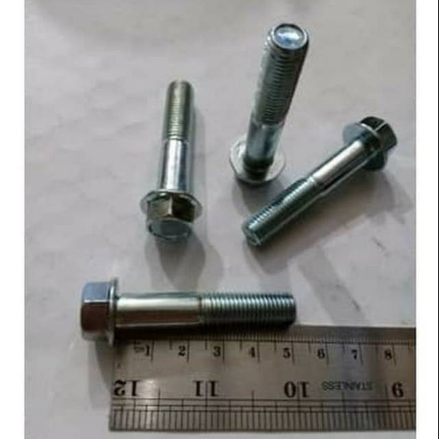 Baut Topi / Flange Bolt 14/10mm × 5cm Kunci 14