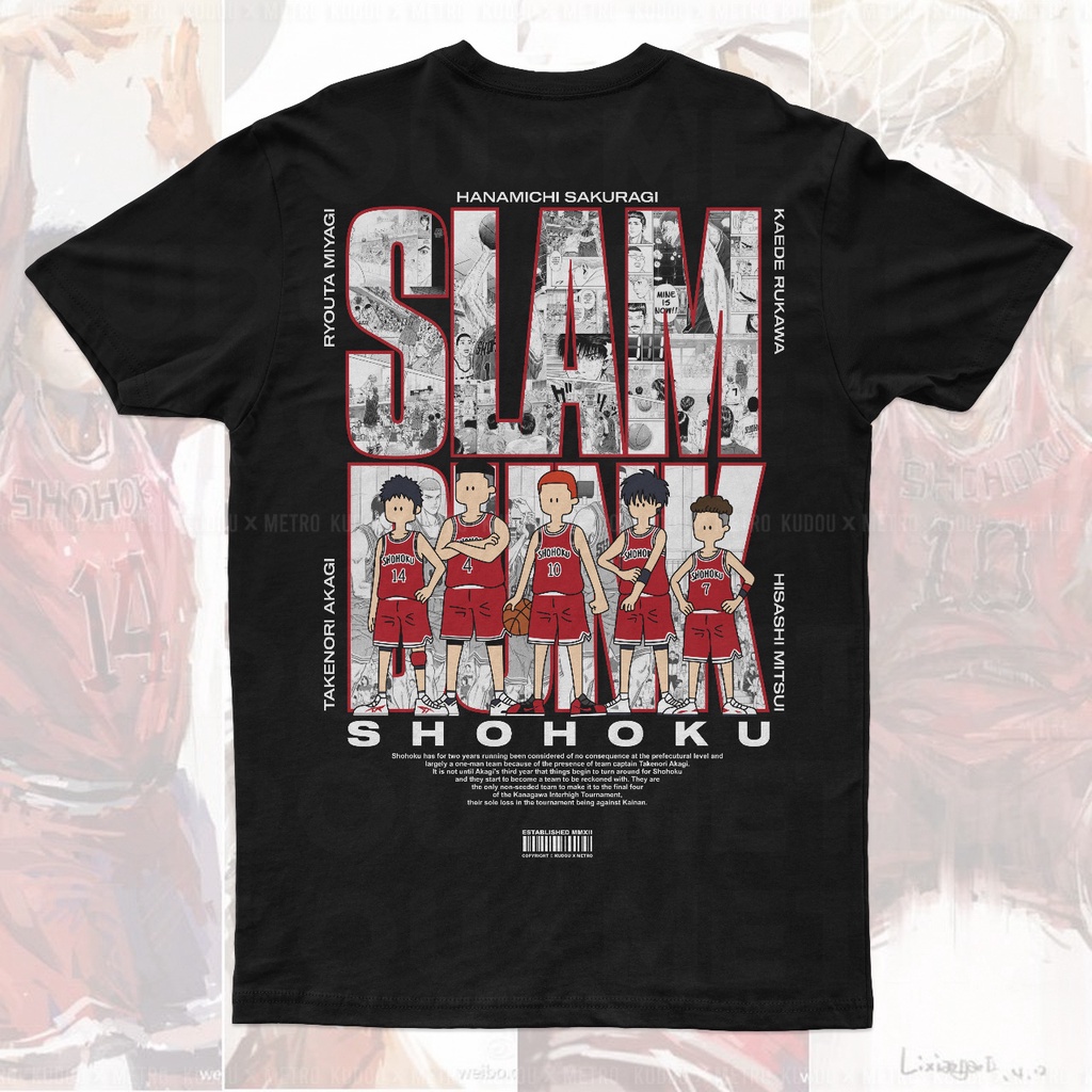 Kaos Shohoku Chibi Anime Manga Slam Dunk Premium Unisex