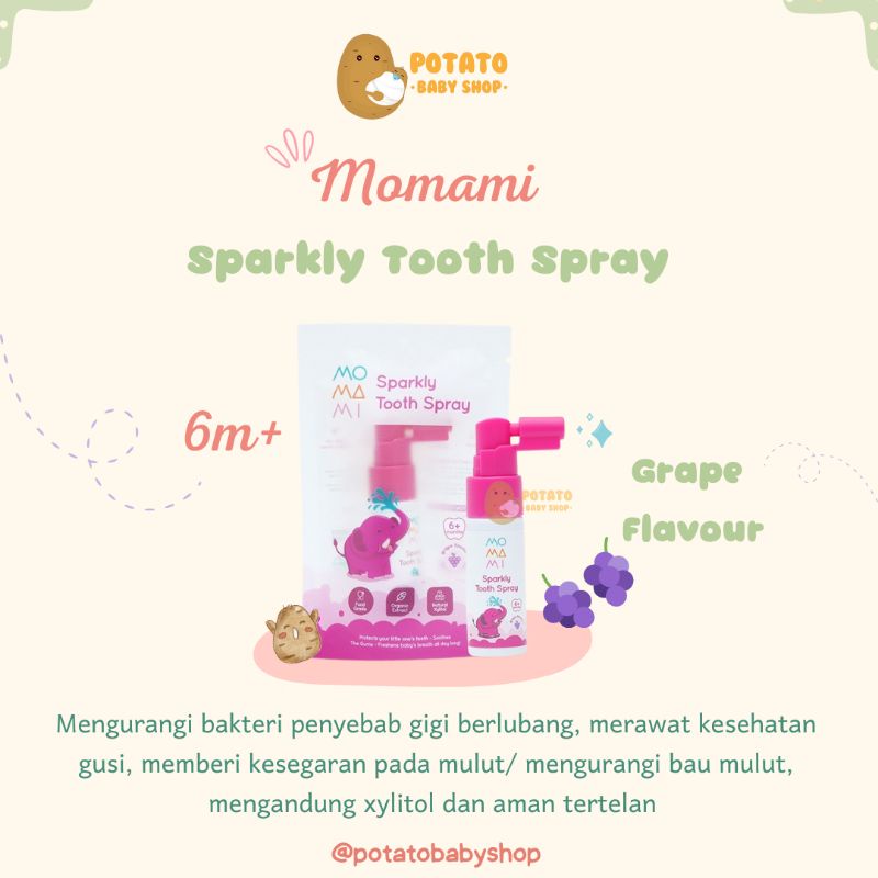 Momami Sparkly Tooth Spray 20ml / Kids Toothspray Semprotan Perawatan Gigi Anak