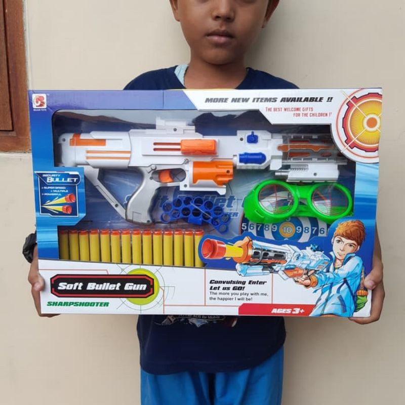 Mainan Tembakan Nerf Pluru Busa - Pistolan Tembak Anak Edukatif