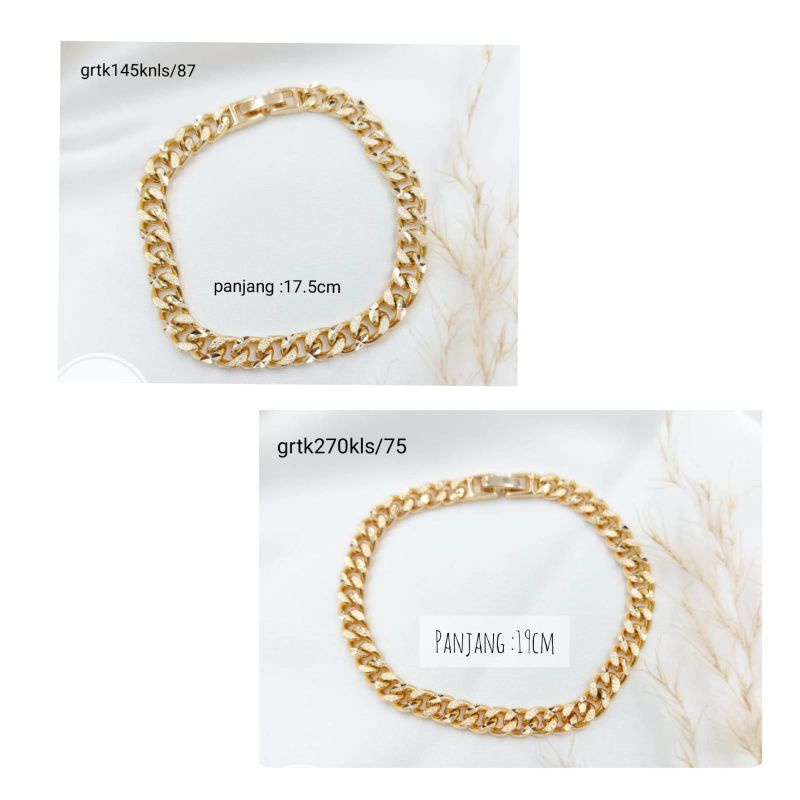 Gelang Tangan Wanita Rantai xuping asli motif lapis emas 18k