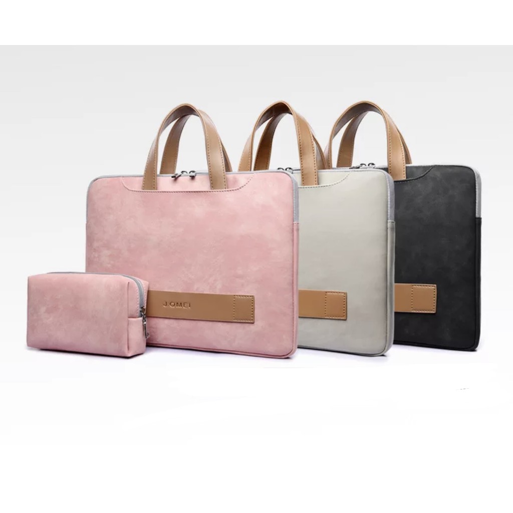 Tas Laptop Macbook JQMEI PU leather with free pouch 15 - 16 inch