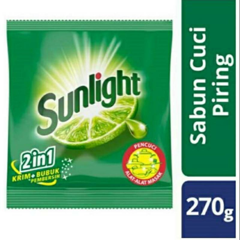 SABUN CUCI PIRING SUNLIGHT 2in1 CREAM KRIM+BUBUK 270gr