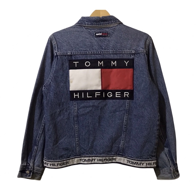 TOMMY HILFIGER Big flag Logo Denim Jacket