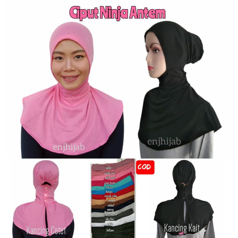 CIPUT NINJA ANTEM CIPUT NINJA ANTEM KANCING DALEMAN KERUDUNG NINJA INNER HIJAB INNER NINJA