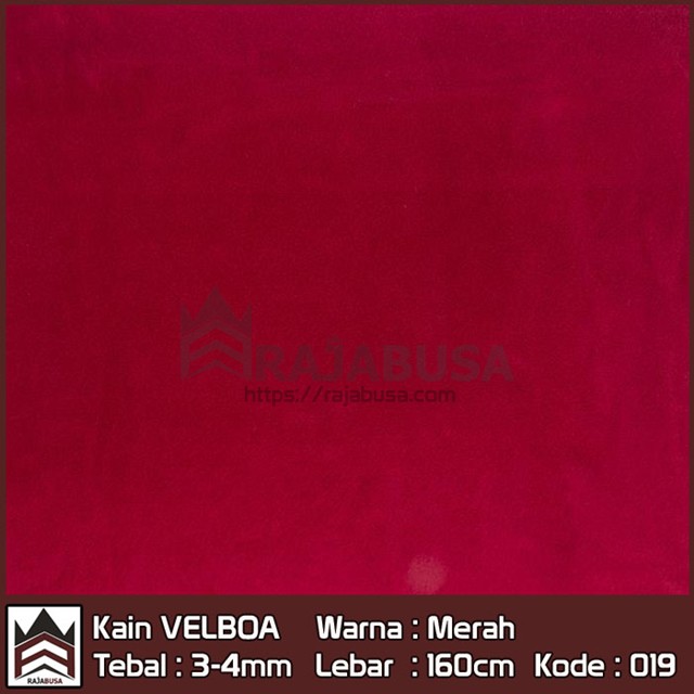 Kain Velboa Merah Termurah - Kain Bulu Bahan Boneka