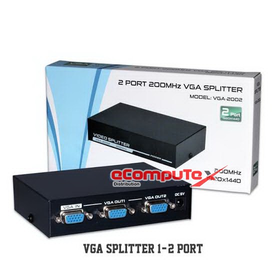 VGA SPLITTER 1 TO 2 PLUS ADAPTOR 2 PORT