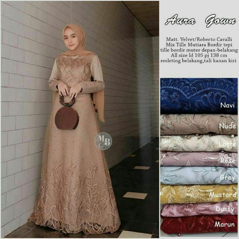 Baju gamis brukat full terbaru  - Gamis jumbo pesta