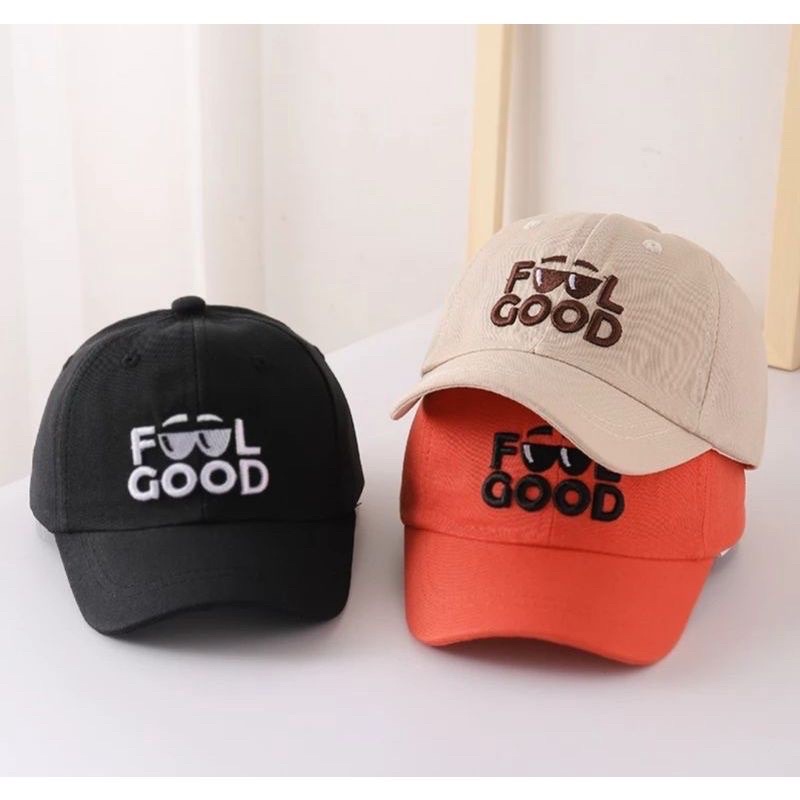 TOPI BASEBALL ANAK FASHION HAT TOPI MOTIF LUCU BORDIR UNISEX TOPI MOTIF FEEL GOOD