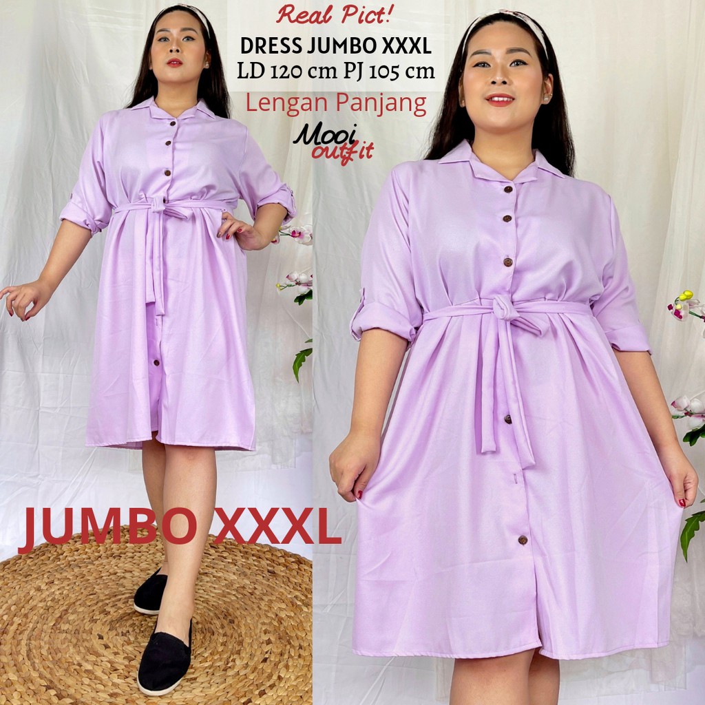 Dress Wanita Jumbo Ld 120 / Dress Kasual Jumbo /Dress Jumbo Murah Ld 120 Kekinian