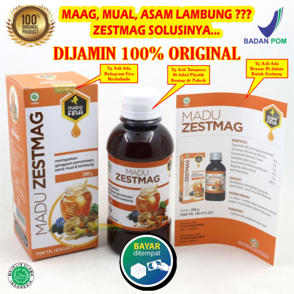 Zestmag Original Madu Maag Obat Fira Herbal Radang Asam Lambung