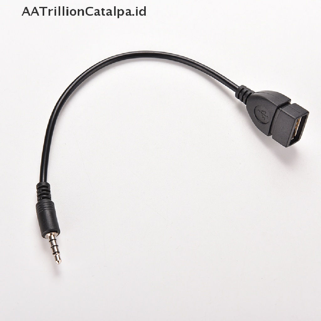 1x Kabel Konverter Audio AUX 3.5mm Male Ke USB 2.0 Female MP3 Untuk Mobil