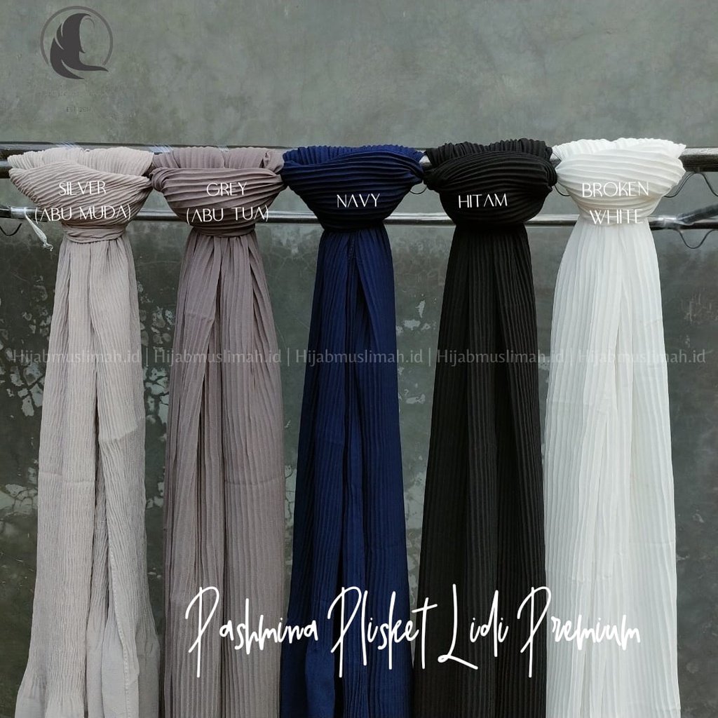 READY HITAM ! PASHMINA PLISKET LIDI FULL PREMIUM