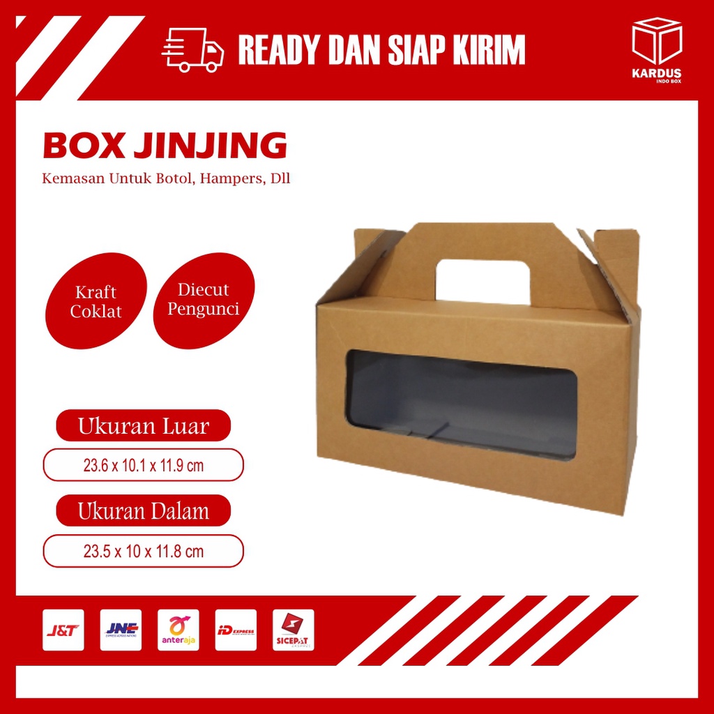 

KARDUS / BOX JINJING DONUT SIZE 24 X 10 X 12 CM - BISA CUSTOM SABLON PRINTING