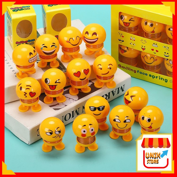 UNIK - B516 Boneka Emoticon (BOLA LAMPU JUAL PISAH) / Emoji Goyang / Emoji doll LED Shaking Head