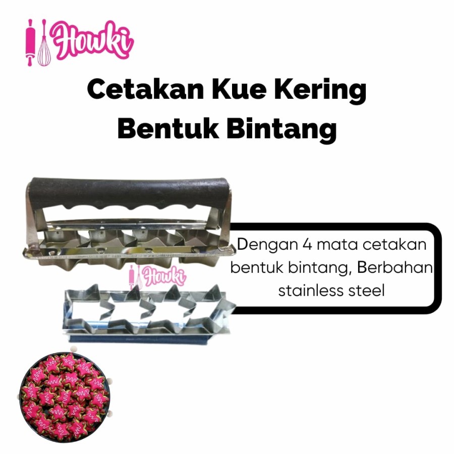CETAKAN KUE KERING KASTANGEL/KACANG/PUTRI SALJU/CUTTER  BINTANG
