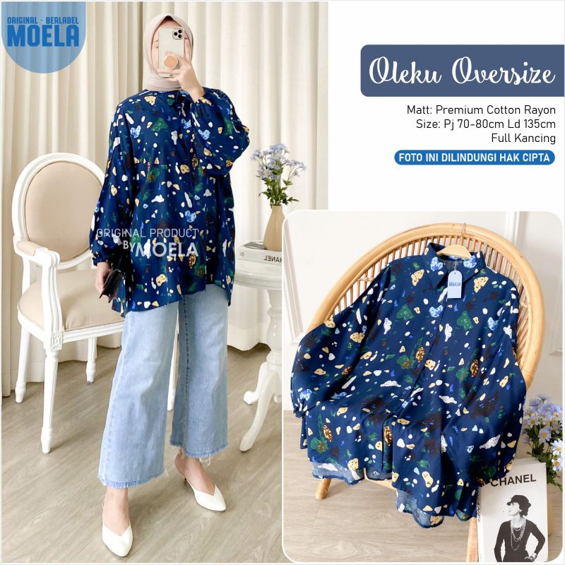 Oleku Atasan Blouse Oversize Lengan Balon Original Moela