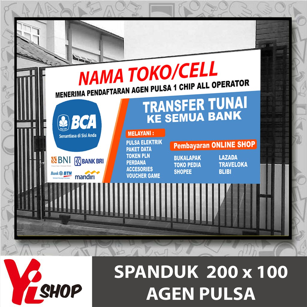 Spanduk / Banner Agen Pulsa atau Fastpay ukuran 2 x 1 m
