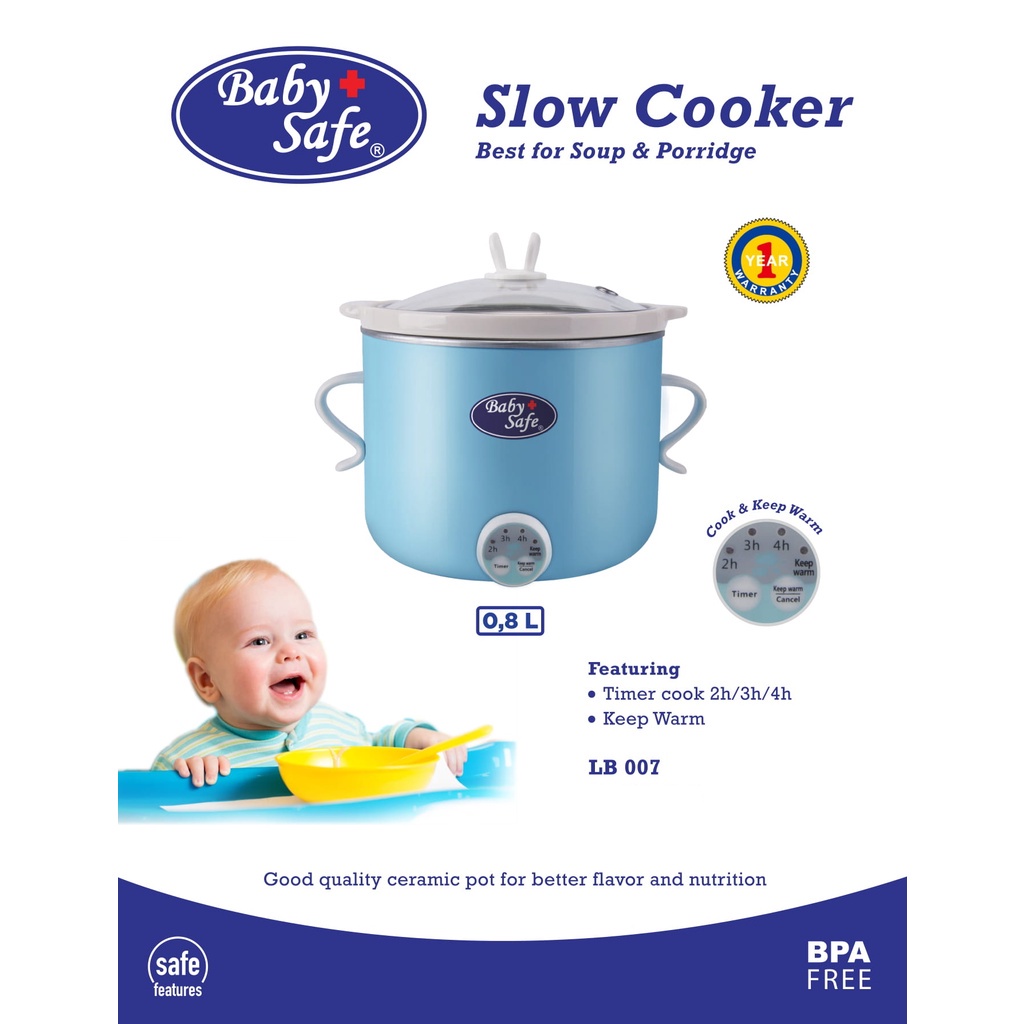 Baby Safe Digital SLOW COOKER LB007 MPASI Food Maker