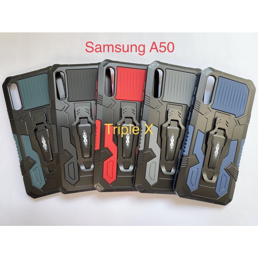 Samsung A10 M10 A20 A30 A50 A70 Hard Case Robot i-Crystal With Belt Clip Phantom Casing