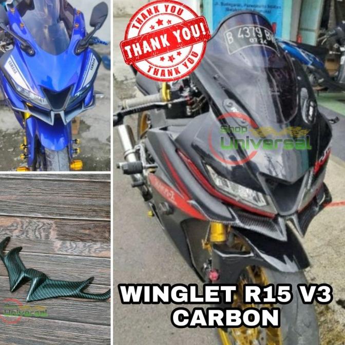 Winglet Yamaha R15 V3 Motif Carbon Aksesoris Variasi Motor