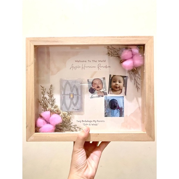 Custom logam mulia micro gold 0,1 gram in frame