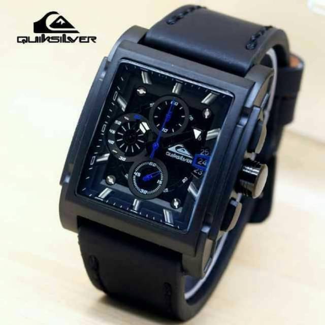 Jam Tangan Quicksilver Crono Aktif Tali Kulit  - Jam Tangan Pria Super Mewah - Jam Quicksilver