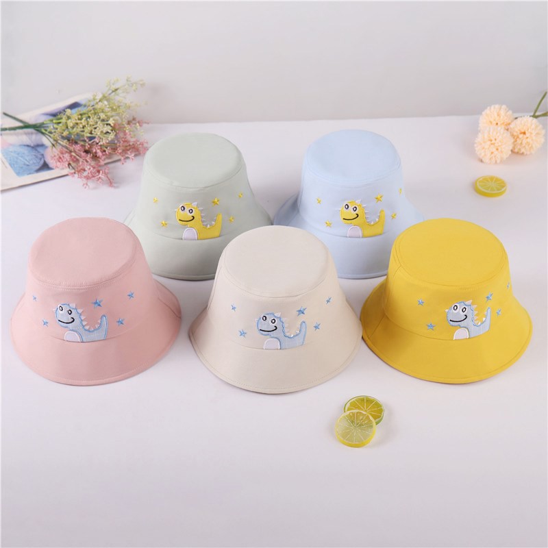 Topi Bucket Anak Bordir Dino Bintang 3 / Bucket Bordir Anak Laki Laki Perempuan