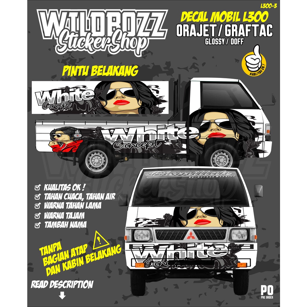 Decal sticker printing mitsubishi L300 (L300-3) wildbozz sticker