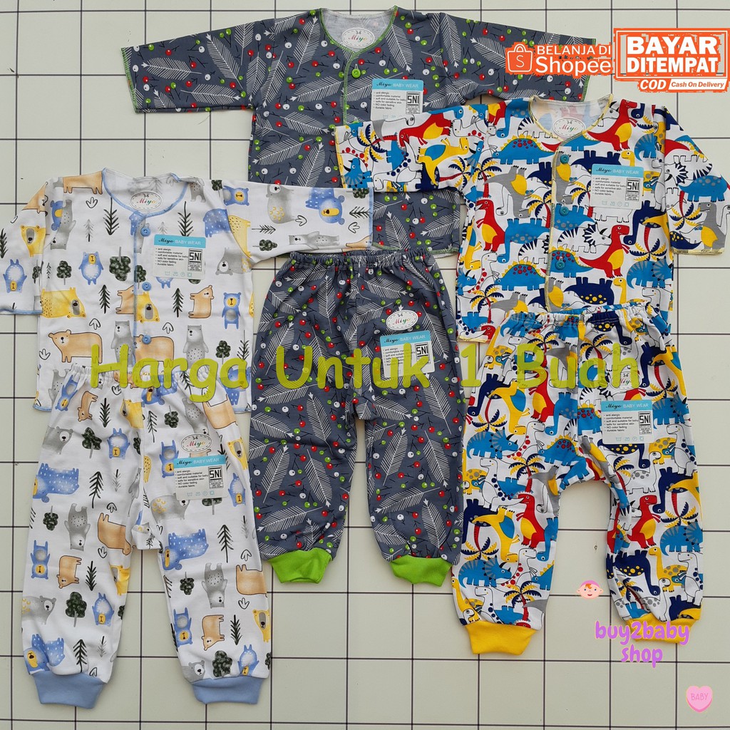 Setelan piyama celana panjang bayi MIYO (All New Feb 2021 World Dino Series) 3-6 Bulan 1 PCS