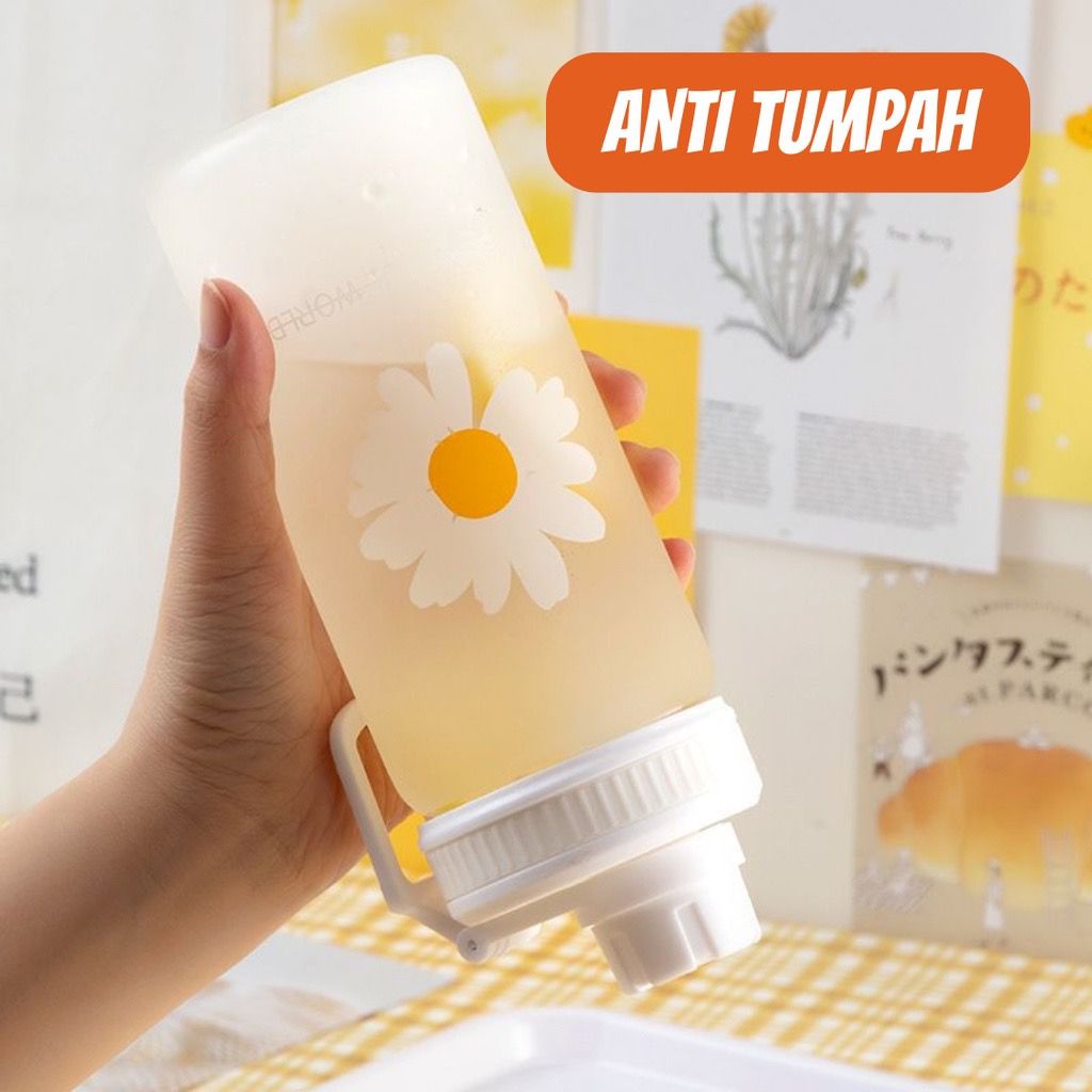 [JINGO] Botol Minum Daisy Korea 600ml BPA Free Botol Minum Anak Sedotan Anti Tumpah Viral Aesthetic