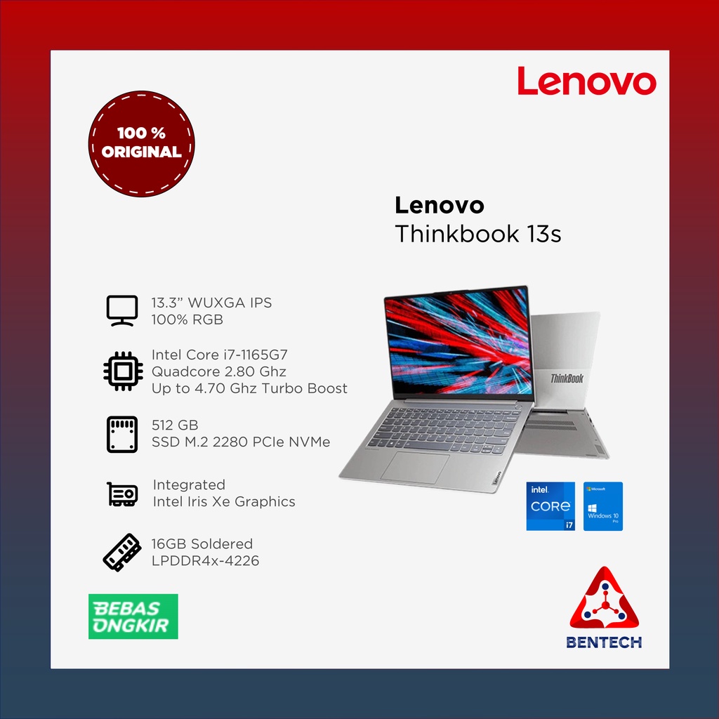 LENOVO Thinkbook 13s Mineral Grey Garansi Resmi