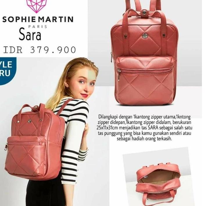 [KODE H6HKI] TAS SARA : BLACK / PINK / GREEN / GREY / YELLOW : SOPHIE MARTIN PARIS OFFICIAL PROMO RA