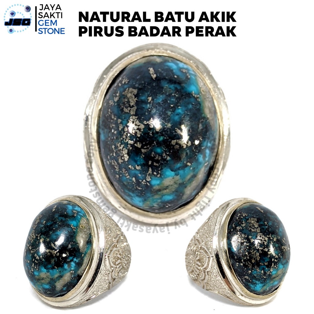 Natural Batu Akik Pirus Badar Perak Original PBP01