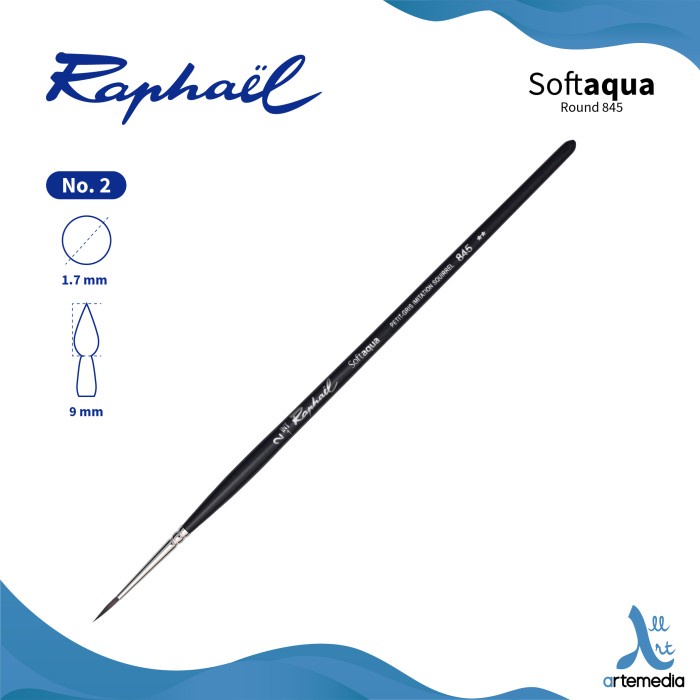 

Kuas Lukis Raphael 845 Round Softaqua Synthetic Brush Short Handle - NO. 2