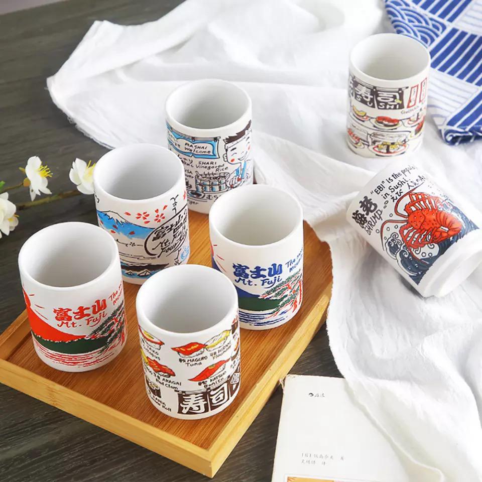 japanese sushi ceramic coffee tea cup 300ml / cangkir gelas kopi teh / sloki sake classic khas jepang / mug keramik latte art cafe resto coffee shop / souvenir gift drinkware