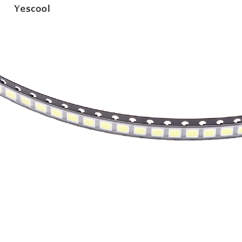 Yescool 100Pcs Chip LED SMD 2835 / 3528 1W 3V Cold White Untuk TV LED Diodes