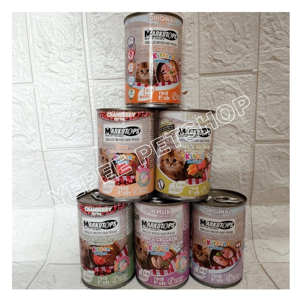 MARKOTOPS makanan kucing kalengan 400 gr Kitten and Mother