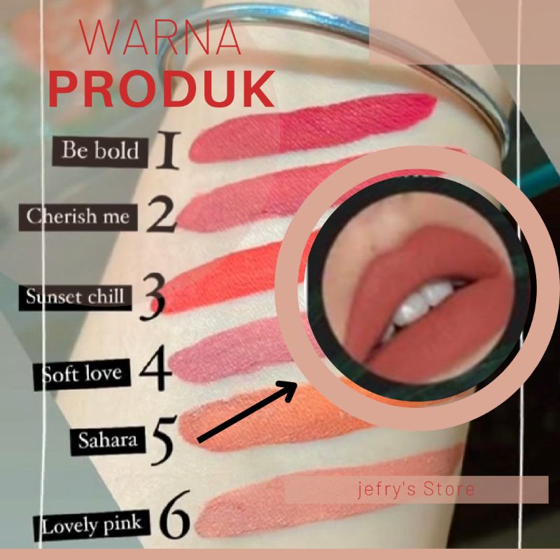 Lipmatte Natura World Lipstik Warna Sahara