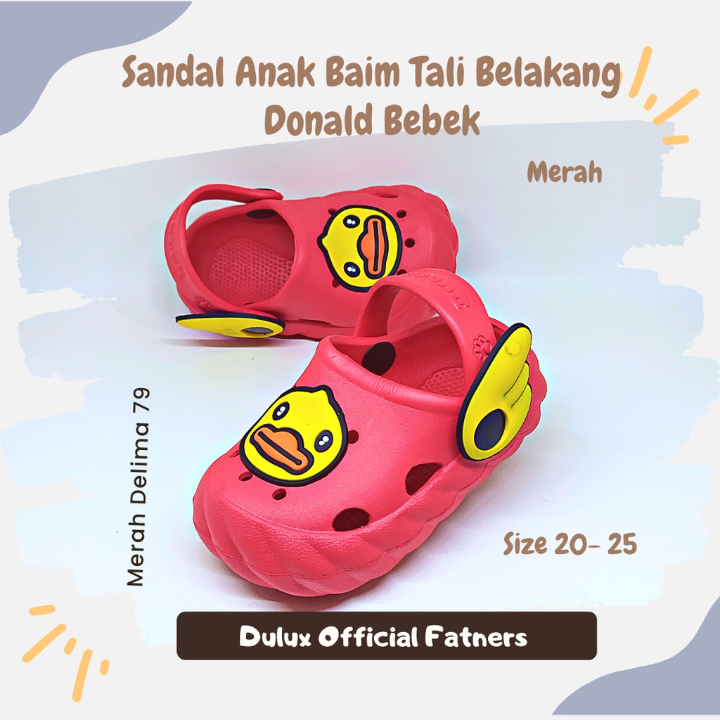 MD 79 - Sandal Anak Murah Baim Tali Belakang Donald Bebek Usia 1-3 Tahun Ready Stok