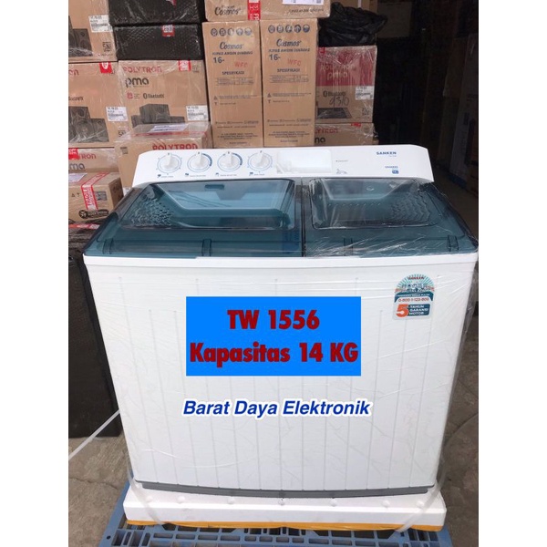 MESIN CUCI SANKEN TW 1226 - TW 1556 / 2 TABUNG 12 KG - 14 KG Kapasitas Besar Low Watt