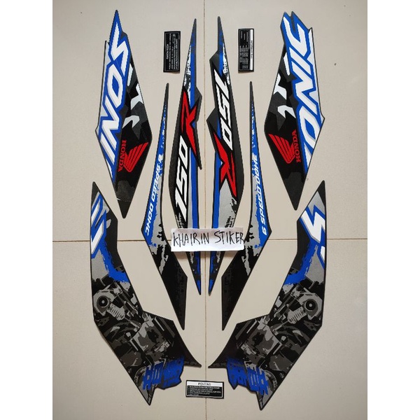 striping stiker Honda Sonic 2018 biru hitam