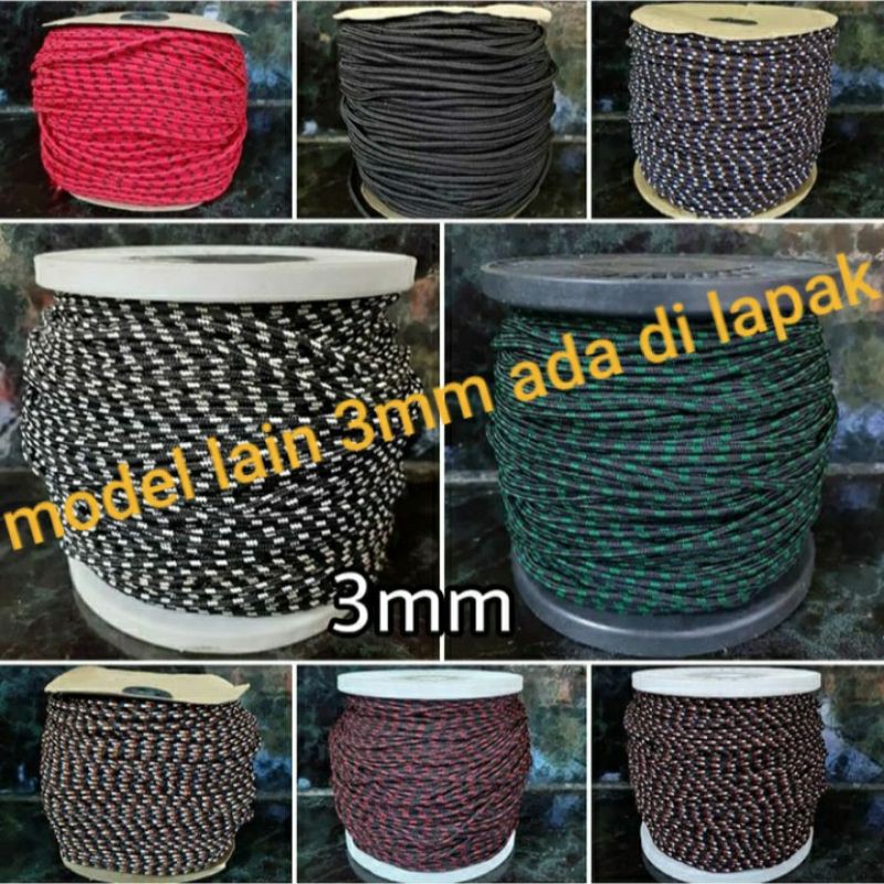 Tali Prusik 3mm 4mm 5mm Strap Masker Kalung gelang prusik 3 mm 4 mm 5 mm tali tenda flysheet