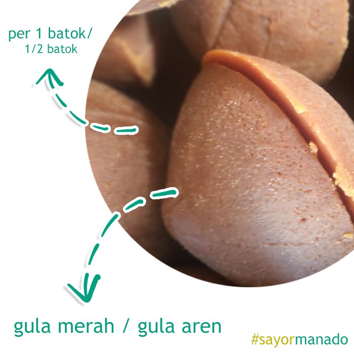 

Gula Aren Setengah Batok ±0.4KG Organic Manado (Kopi, Kue, Dll)