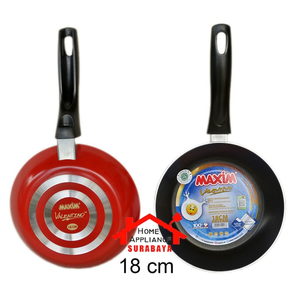 Frypan - Fry Pan Panci Wajan Goreng Frypan Teflon Anti Lengket Maxim 18CM Valentino 18 CM